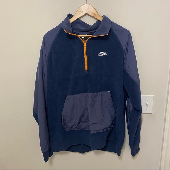 Nike Men’s Blue Fleece Half Zip Sweater Size Large - Picture 3 of 4